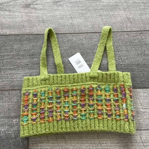 Cider Size Small Green Crochet Crop Top New With Tags - Picture 3 of 8